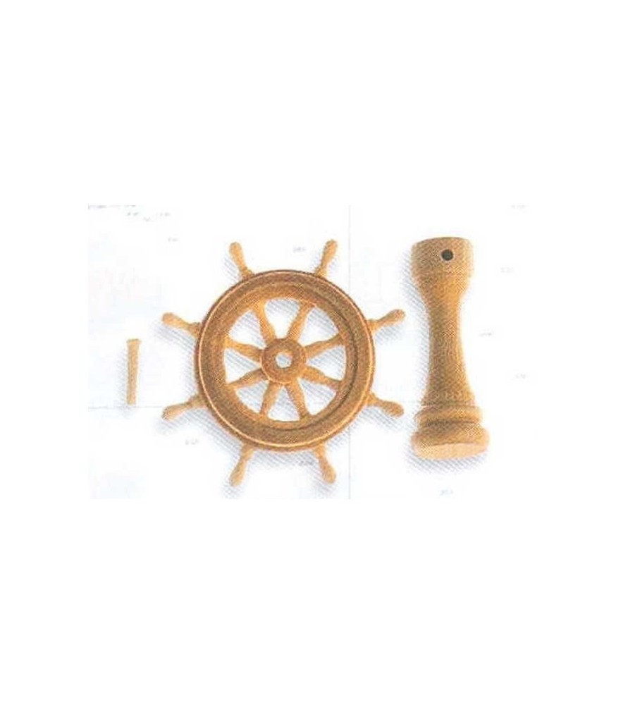 Rudder and Wheel 30 mm in Wood for Ship Modeling